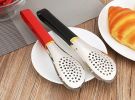 2 Pcs Stainless Steel Kitchen Food Tongs Serving Clips Buffet BBQ Tongs, Red