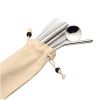 Stainless Straws Reusable Drinking Straws with Cleaning Brush 6 Pcs