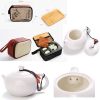 Kung Fu Tea Set Teapot Cups Tea Tray Clip Tea Mat with Portable Travel Bag-A10
