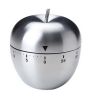 Small Alarm Clock, 60 Minute Stainless Steel Apple Shaped Kitchen Timer Reminder