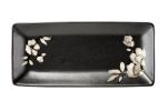 Beautiful Sushi Plate Dessert Plates Pottery Sushi Dishware Hibiscus Black