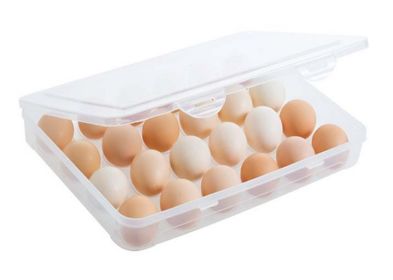 Egg Tray With Lid Egg Store 24 Grid Refrigerator Plastic Save Space Egg Holder,A