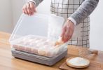 Egg Tray With Lid Egg Store 24 Grid Refrigerator Plastic Save Space Egg Holder,A