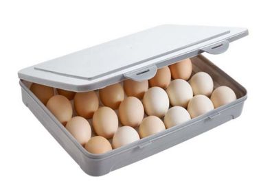 Egg Tray With Lid Egg Store 24 Grid Refrigerator Plastic Save Space Egg Holder,C