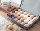 Egg Tray With Lid Egg Store 24 Grid Refrigerator Plastic Save Space Egg Holder,C