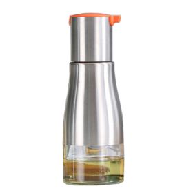 Practical Stainless Steel Glass Oil Container Vinegar Bottle Cruet, Orange