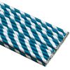 100pcs Colored Decorative Paper Straws Disposable Drinking Straws, Blue Stripe