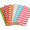 100 Count Colored Decorative Paper Straws Disposable Drinking Straws, Strawberry Pattern