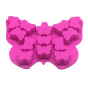 Set of 2 Safe And Soft Silicon Ice Cube Tray With Butterfly Pattern