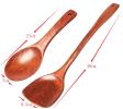 Set of 2 Wooden Kitchen Utensil, Long handle Spatula and Rice Paddle