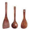 Classic Non-stick Cookware Wooden Kitchen Cooking Utensil Set, 3 pieces, NO.002
