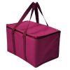 Oxford Fabric Picnic Cooler Carry Bag Large Capacity Food Storage Bag, Wine Red