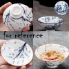1.3 oz Handmade Chinese Beauty Kungfu Teacups Japanese Sake Cup Ceramic Mini Wine Cup, 4 Pcs