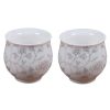 2 Pcs 3.4 oz Chinese Porcelain Teacup White Kongfu Tea Cups Gold Leaves Mugs Japanese Tea Cups