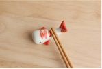 Set of 2 Chopsticks Holders Ceramics Hand-painted Red Whale Pattern 5 cm