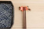 Japanese Style Ceramics Chopsticks Holders Maple-Leaf Red,5 cm 2 PCS