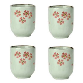 Set of 4 Ceramic Tea Cups Japanese Style Creative Teacups Small Teacups Gift [N]