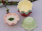 Set of 4 Weavy Ruffle Porcelain Souffle Dishes (Random Color)