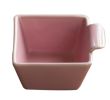 Set of 4 Pink Square Shape Porcelain Souffle Dishes Pudding Dishes