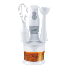 Brentwood Appliances HB-38W 2-Speed Hand Blender and Food Processor with Balloon Whisk (White)