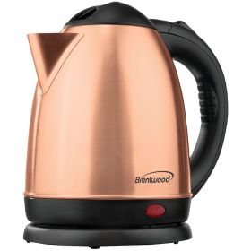 Brentwood Appliances KT-1780RG 1.5-Liter Stainless Steel Cordless Electric Kettle (Rose Gold)