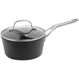 THE ROCK by Starfrit 060315-004-0000 THE ROCK by Starfrit Saucepan with Glass Lid & Stainless Steel Handles (2-Quart)