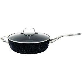 THE ROCK by Starfrit 060318-003-0000 THE ROCK by Starfrit 11", 4.7-Quart Deep Saute Pan with Glass Lid & Stainless Steel Handles