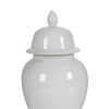 Decorative Porcelain Ginger Jar with Finial Lid, Large, White
