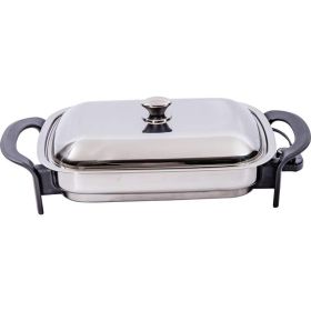 Precise Heat&#8482; T304 Stainless Steel 16&quot; Rectangular Electric Skillet