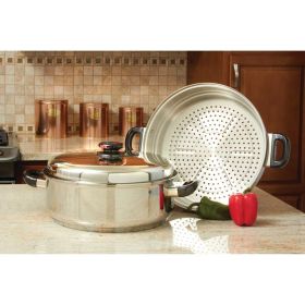 Precise Heat&trade; T304 Stainless Steel Oversized Skillet, Steamer and Cover