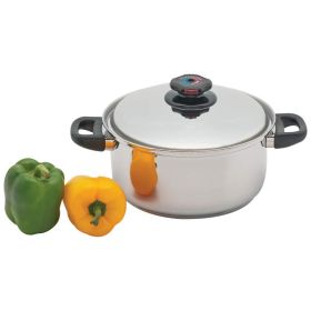 Precise Heat&trade; 5.5qt 12-Element T304 Stainless Steel Stockpot with Vented Cover