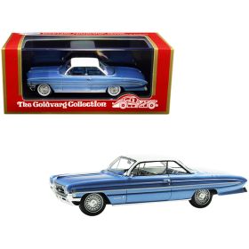 1961 Oldsmobile Bubble Top Light Blue Metallic with White Top Limited Edition to 235 pieces Worldwide 1/43 Model Car by Goldvarg Collection GC-020B