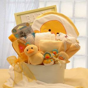 Bath Time Baby New Baby Basket-Medium Yellow