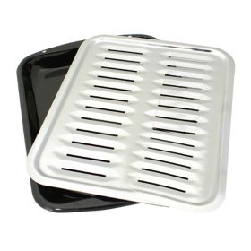 Porcelain Broiler Pan with Chrome Grill 13x16