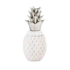 Accent Plus 12" Silver Topped Pineapple Jar