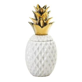 Accent Plus 13" Gold Topped Pineapple Jar