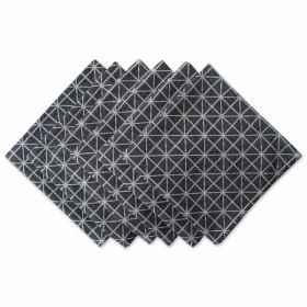 DII Black & White Triangle Napkin Set/6