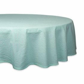 DII Aqua Seersucker Tablecloth 70 Round