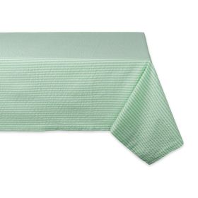 DII Bright Green Seersucker Tablecloth 60X104