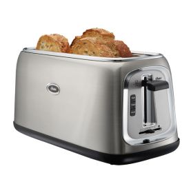 Oster 4 Slice Stainless Steel Toaster, with Extra Wide/Long Slots TSSTTRJB30